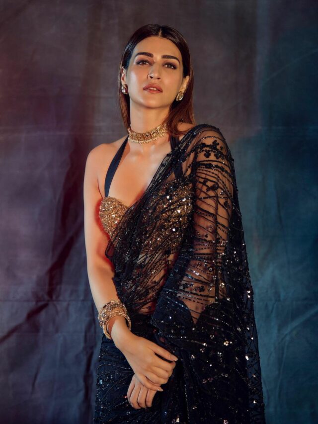 Kriti Sanon Looks Breathtaking In A Black Sari